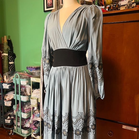 NWT Trashy Diva Deco Embroidered Dress in French Blue US 10 - Picture 3 of 12